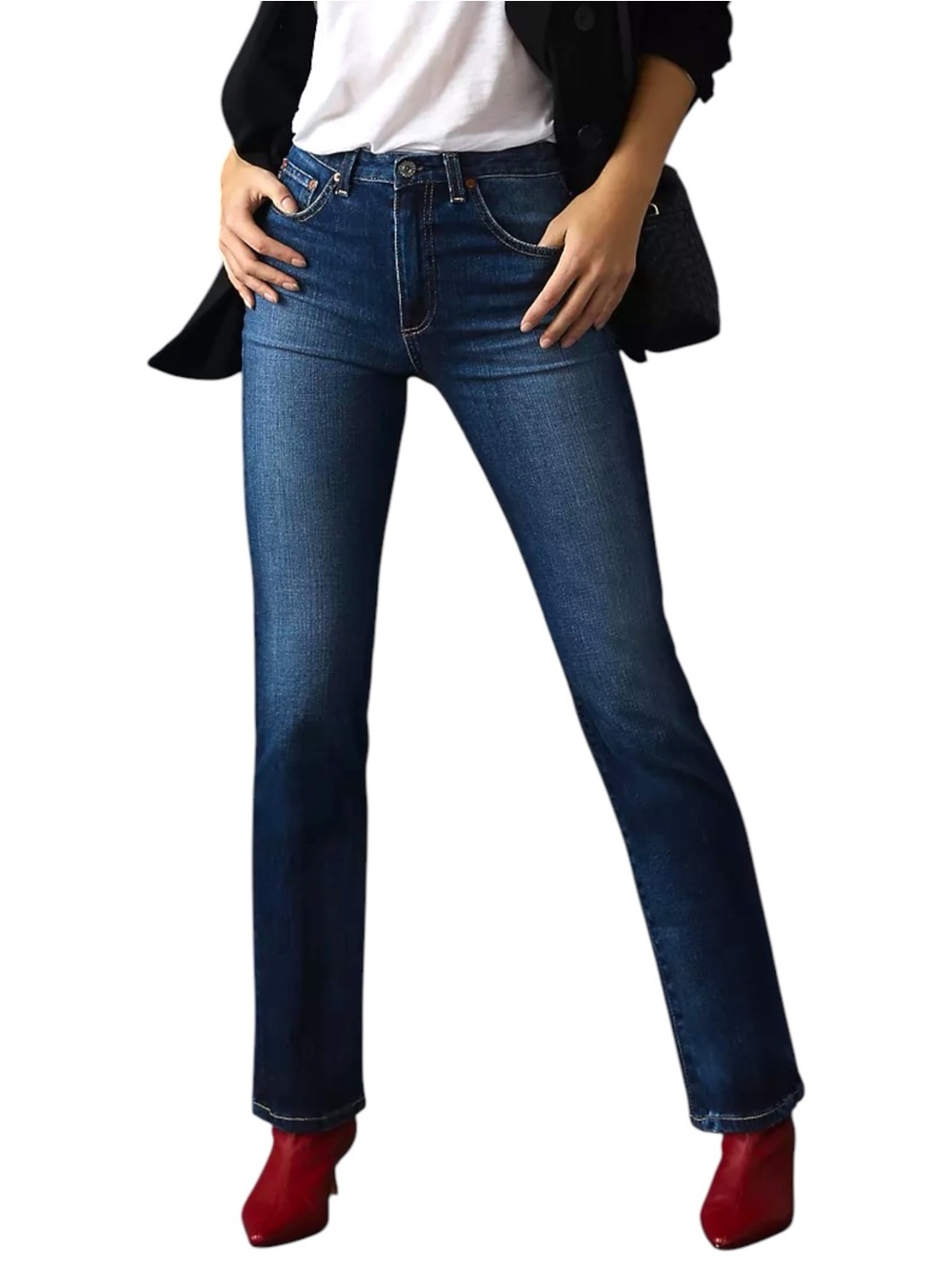 NWT AG Saige High-Rise Straight Jeans size 26 in Dark Wash